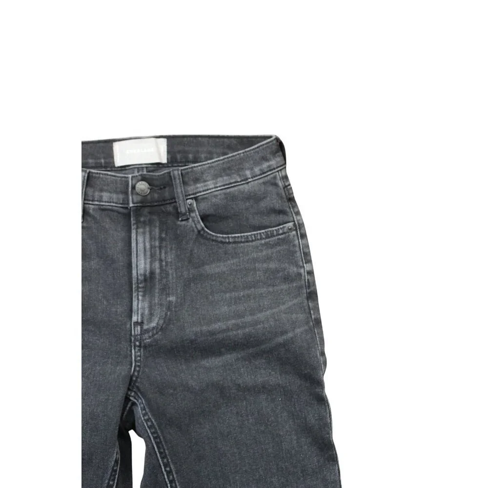 Everlane Black High Rise Kick Boot Cut Raw Hem Crop Jeans Size 26R